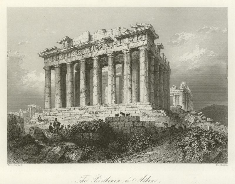 Il Partenone ad Atene da William Henry Bartlett