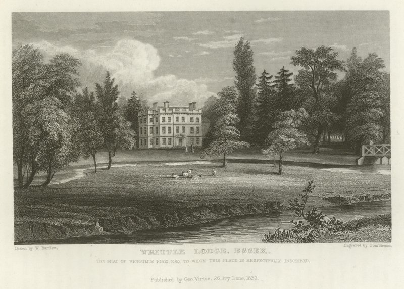 Writtle Lodge, Essex, la residenza di Vicesimus Knox, Esquire da William Henry Bartlett