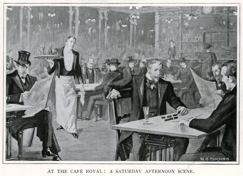 Al Cafe Royal: una scena del sabato pomeriggio, c.1900 da William Henry Humphris