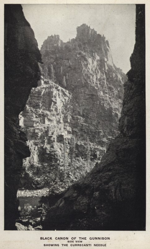 Canyon del Colorado: Black Canon del Gunnison, vista laterale, mostrando l