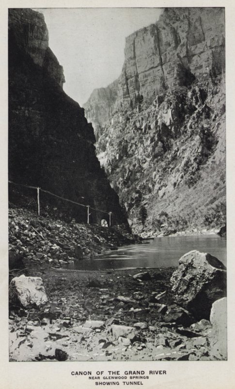 Canyon del Colorado: Canone del Grand River, vicino a Glenwood Springs, mostrando il tunnel da William Henry Jackson