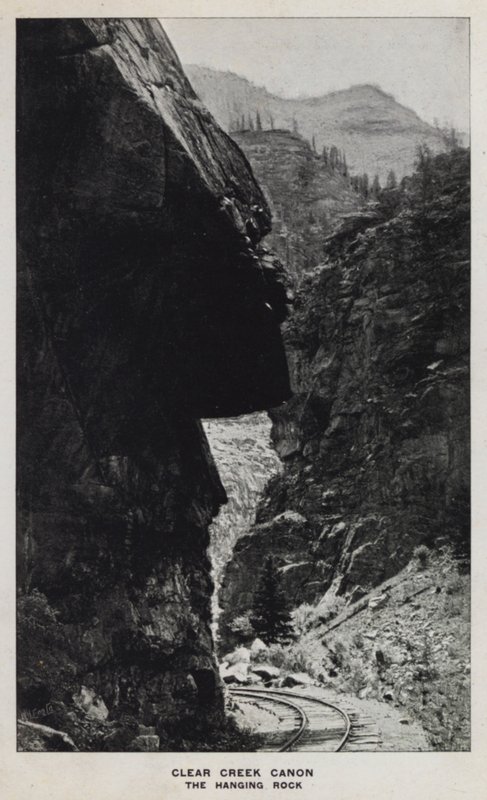 Canyon del Colorado: Clear Creek Canyon, La Roccia Sospesa (foto in bianco e nero) da William Henry Jackson