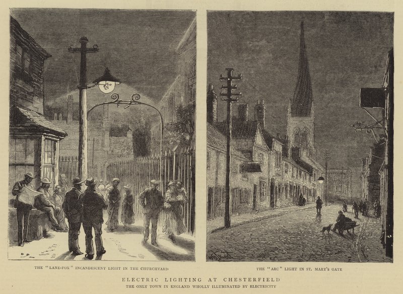 Illuminazione elettrica a Chesterfield da William Henry James Boot