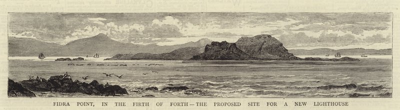 Fidra Point, nel Firth of Forth, il sito proposto per un nuovo faro da William Henry James Boot
