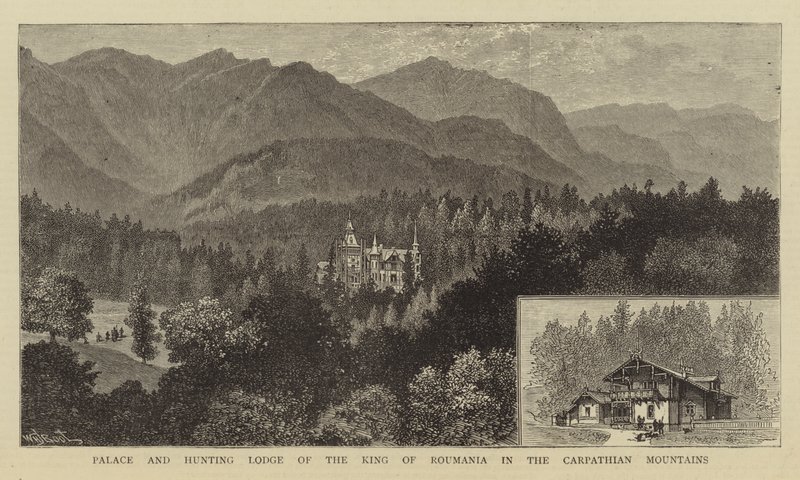 Palazzo e padiglione di caccia del Re di Romania nei Monti Carpazi da William Henry James Boot