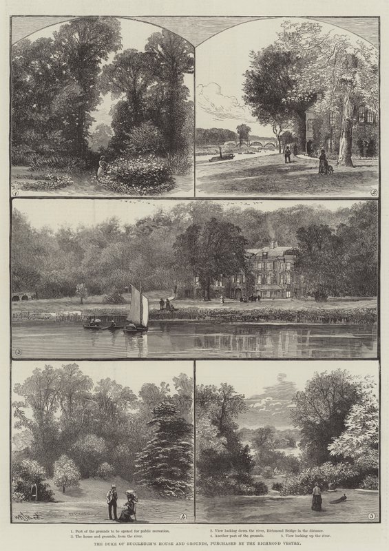La casa e i giardini del Duca di Buccleuch, acquistati dalla Richmond Vestry da William Henry James Boot