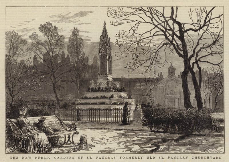 I nuovi giardini pubblici di St Pancras, ex cimitero della vecchia chiesa di St Pancras da William Henry James Boot
