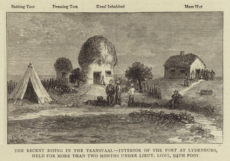 La recente rivolta nel Transvaal, interno del forte di Lydenburg, tenuto per più di due mesi dal tenente Long, 94° reggimento da William Henry James Boot