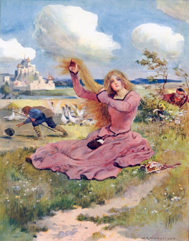 Soffia, venti, soffia, dico, soffia via il cappello del guardiano delle oche da William Henry Margetson