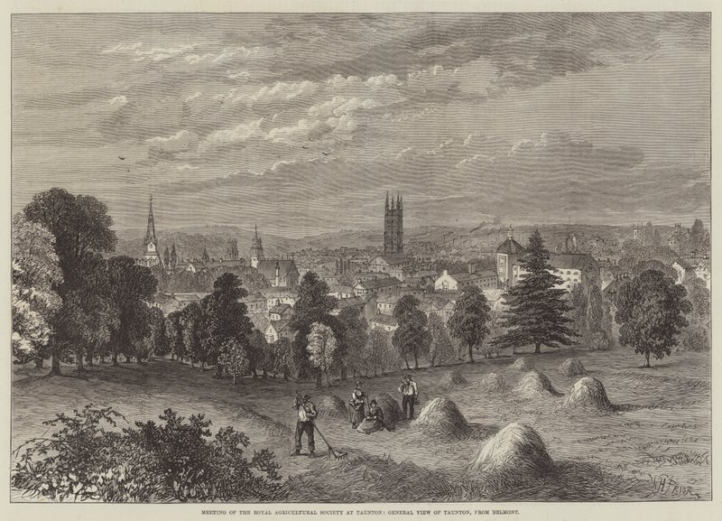 Incontro della Royal Agricultural Society a Taunton, vista generale di Taunton, da Belmont da William Henry Pike