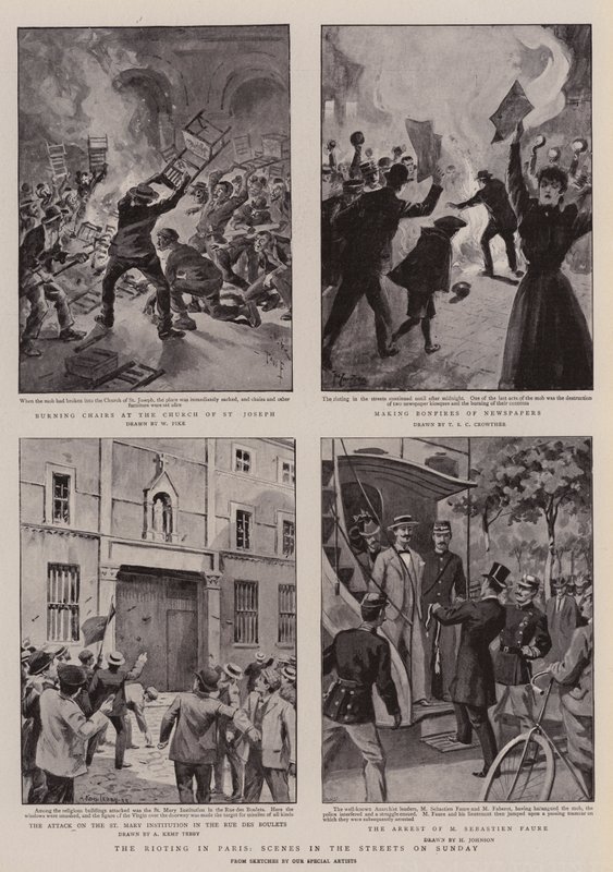 I disordini a Parigi, scene nelle strade di domenica da William Henry Pike