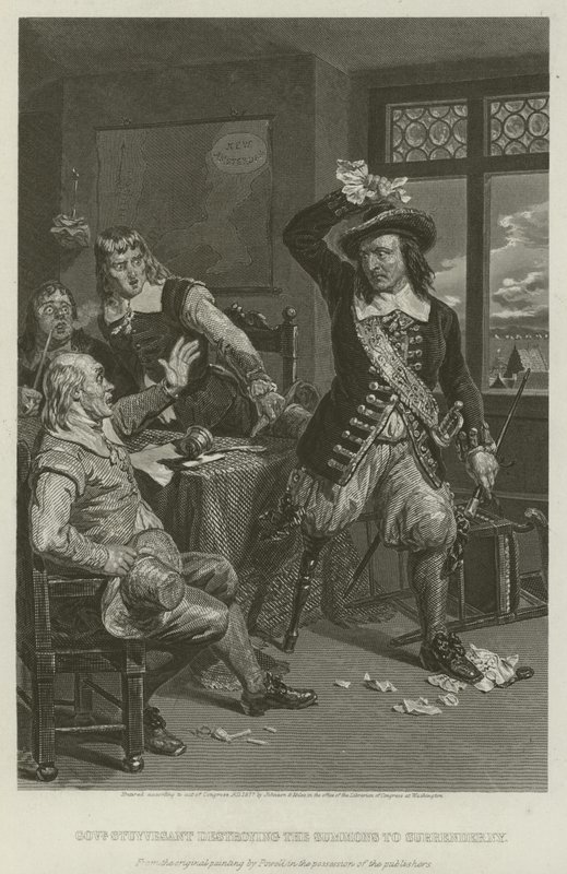 Il Governatore Stuyvesant distrugge la convocazione per arrendersi a New York, 1664 da William Henry Powell