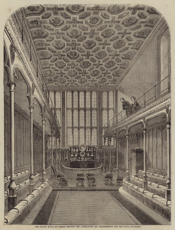 La Cappella Reale, St James, mostrando le Modifiche e gli Allestimenti per il Matrimonio Reale da William Henry Prior