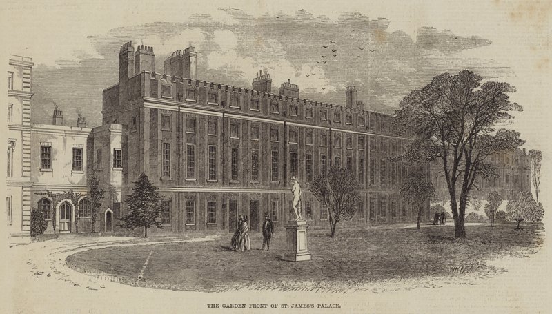 La facciata del giardino del Palazzo di St James da William Henry Prior