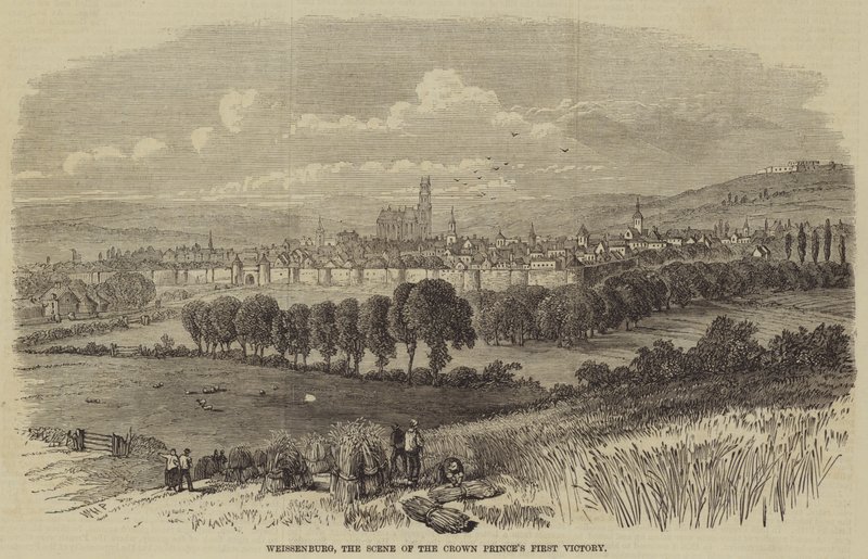 Weissenburg, la scena della prima vittoria del principe ereditario da William Henry Prior