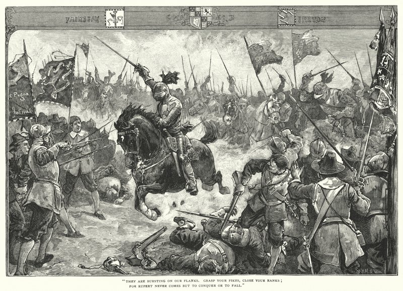 La battaglia di Naseby da William Heysham (after) Overend