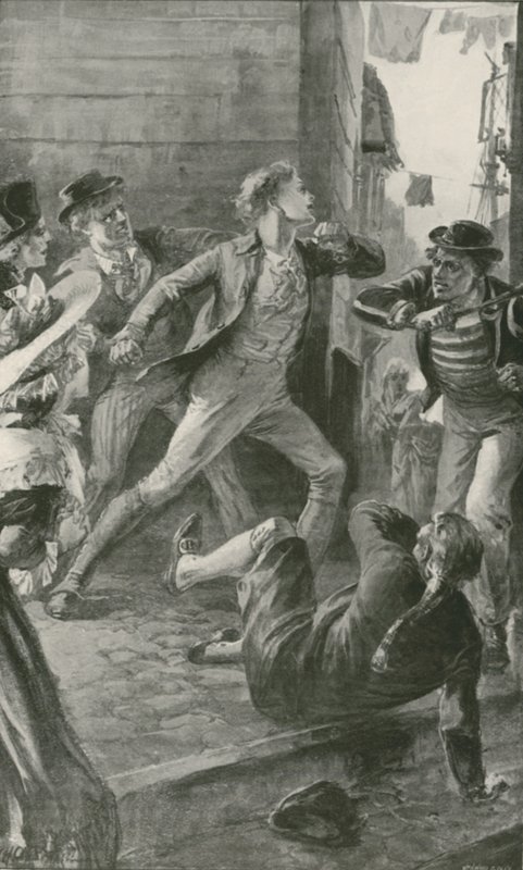 Una vittima della banda di reclutamento oppone una forte resistenza da William Heysham Overend