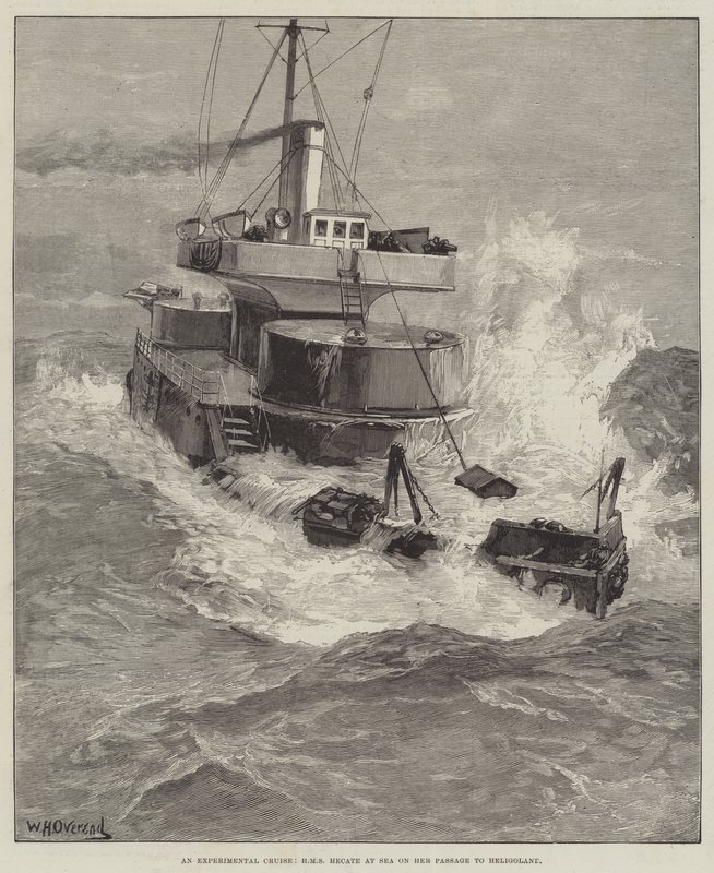 Una Crociera Sperimentale, HMS Hecate in Mare durante il suo Passaggio a Heligoland da William Heysham Overend