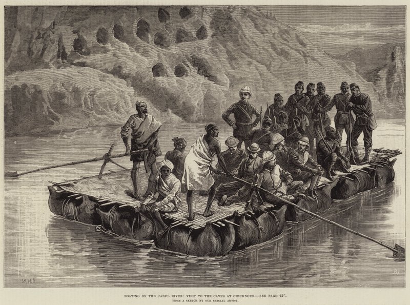 Gita in Barca sul Fiume Cabul, Visita alle Grotte di Chicknour da William Heysham Overend