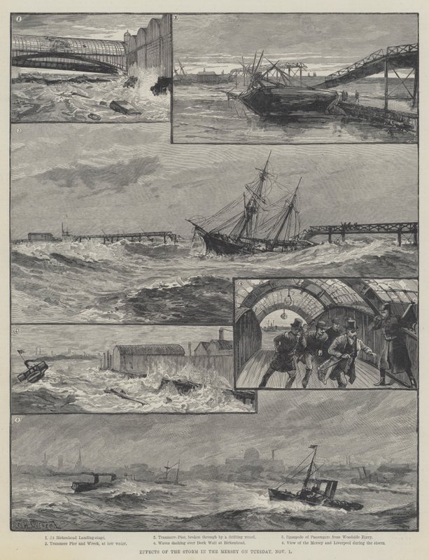 Effetti della tempesta sul Mersey martedì, 1 novembre da William Heysham Overend