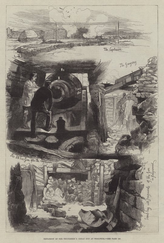 Esplosione del grande cannone del Thunderer a Woolwich da William Heysham Overend