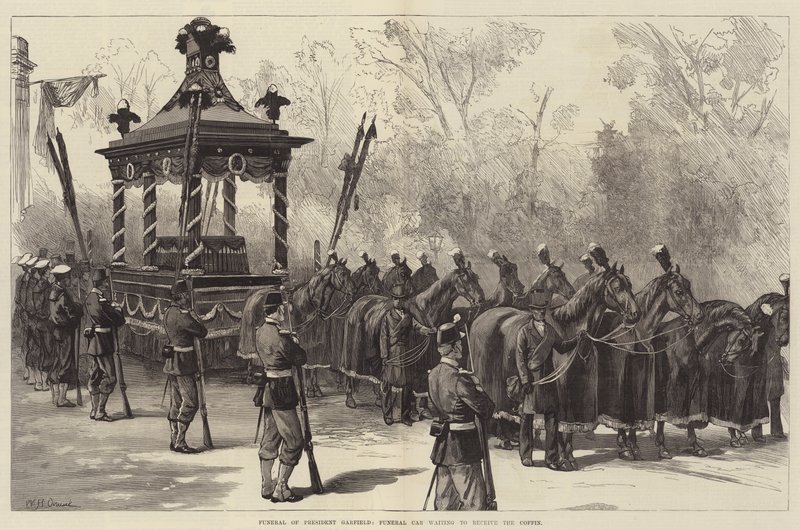 Funerale del Presidente Garfield, carro funebre in attesa di ricevere la bara da William Heysham Overend