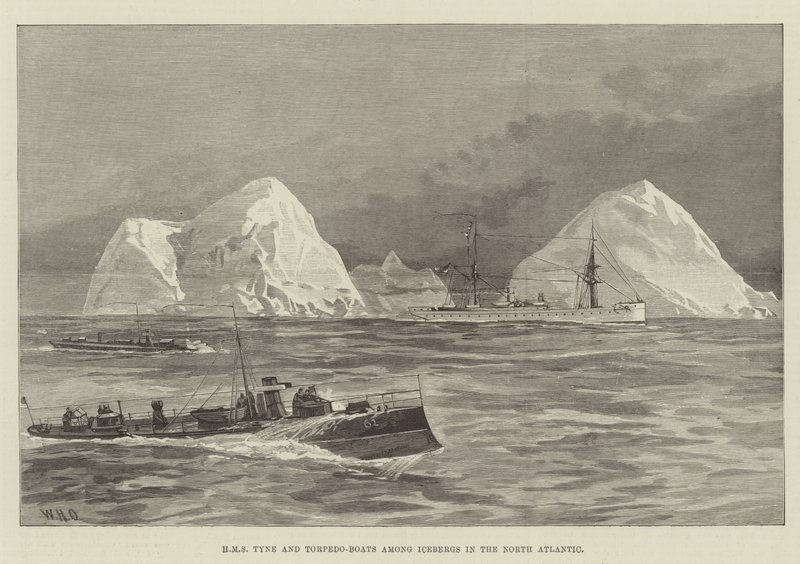 HMS Tyne e torpediniere tra gli iceberg nell