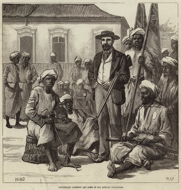 Il tenente Cameron e alcuni dei suoi seguaci africani da William Heysham Overend