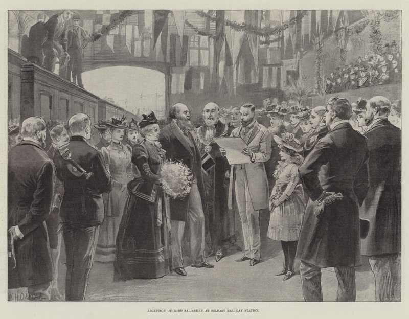 Accoglienza di Lord Salisbury alla stazione ferroviaria di Belfast da William Heysham Overend
