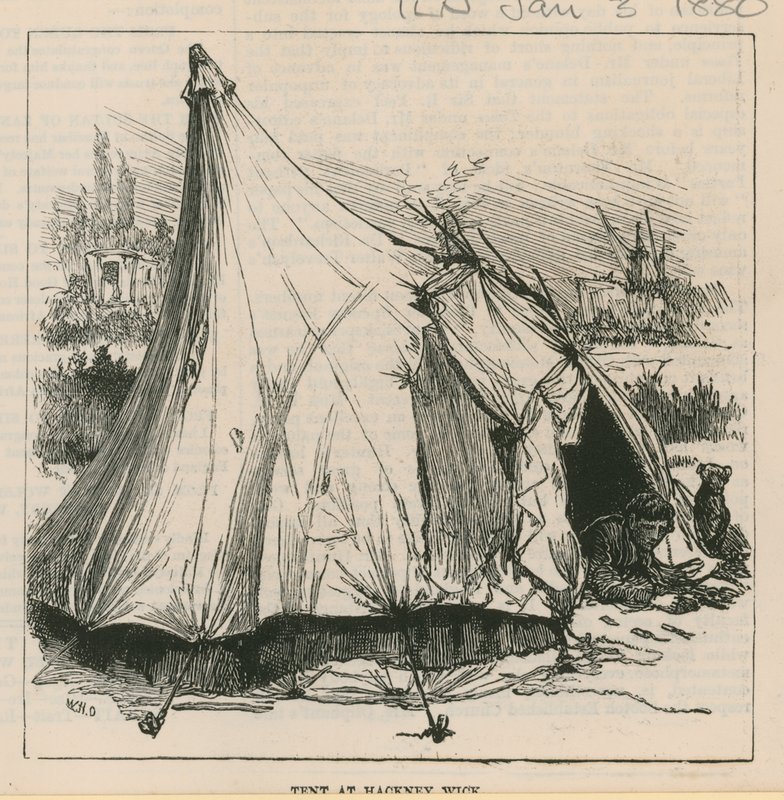 Schizzi di vita zingara; Tenda a Hackney Wick da William Heysham Overend