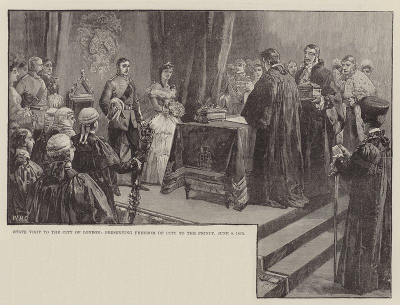 Visita di Stato alla Città di Londra, presentazione della Libertà della Città al Principe, 8 giugno 1863 da William Heysham Overend