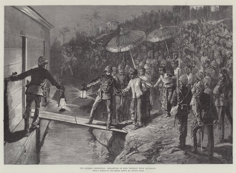 La spedizione in Birmania, partenza del re Theebaw da Mandalay da William Heysham Overend