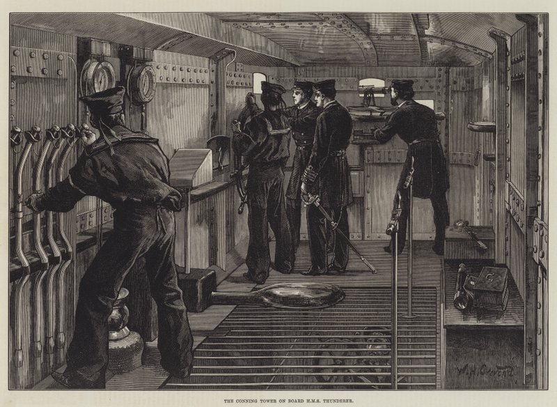 La torre di comando a bordo della HMS Thunderer da William Heysham Overend