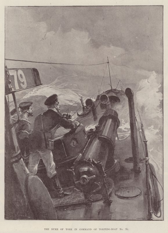 Il Duca di York al comando del Torpedo-Boat No 79 da William Heysham Overend