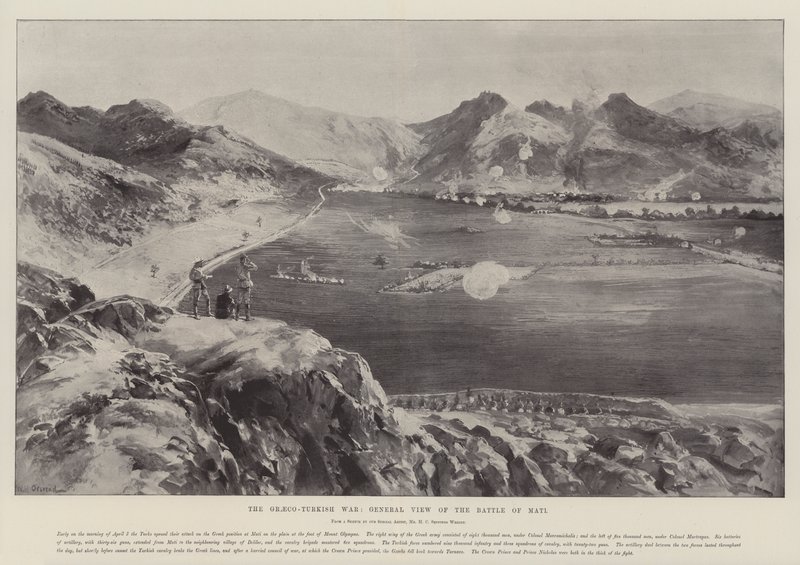La guerra greco-turca, vista generale della battaglia di Mati da William Heysham Overend