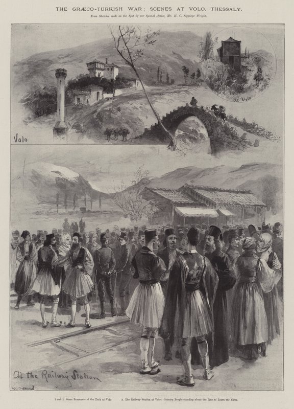 La guerra greco-turca, scene a Volo, Tessaglia da William Heysham Overend