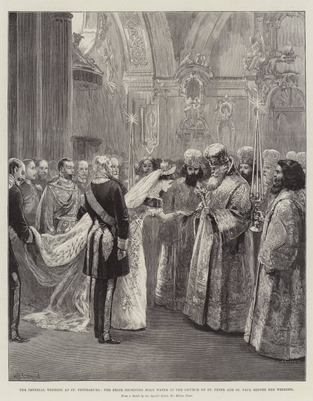 Il matrimonio imperiale a San Pietroburgo, la sposa riceve l