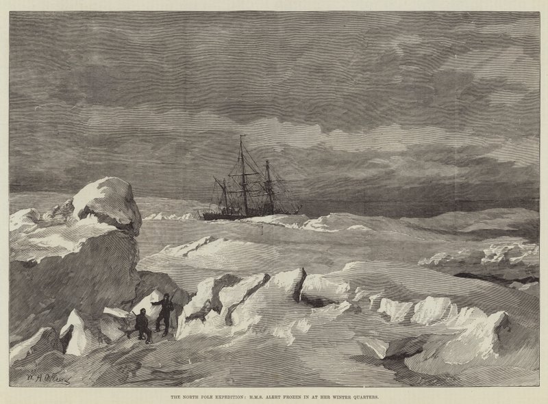 La Spedizione al Polo Nord, HMS Alert congelata nei suoi Quartieri Invernali da William Heysham Overend