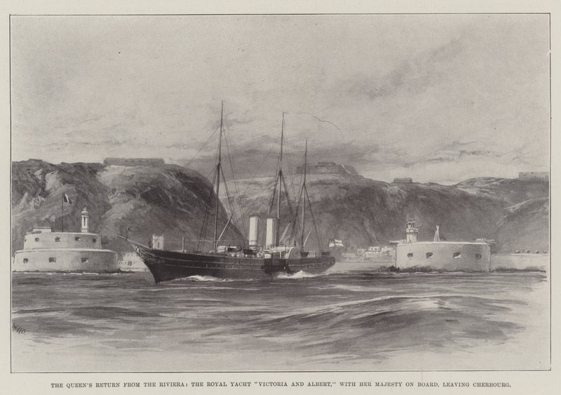 Il Ritorno della Regina dalla Riviera, il Royal Yacht Victoria e Albert, con Sua Maestà a Bordo, che lascia Cherbourg da William Heysham Overend