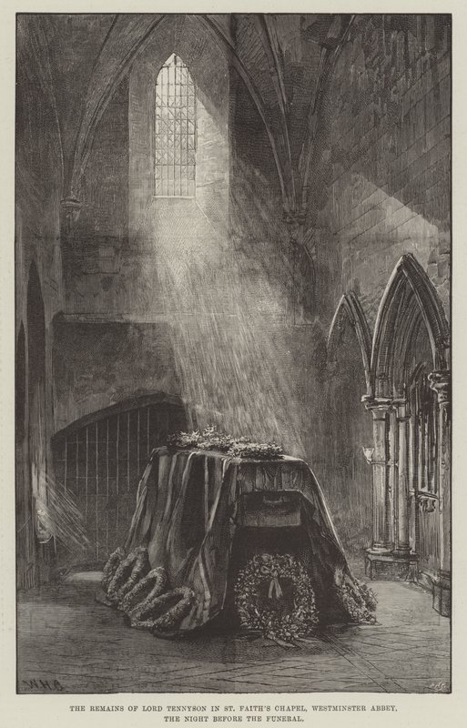 I Resti di Lord Tennyson nella Cappella di St Faith, Abbazia di Westminster, la Notte prima del Funerale da William Heysham Overend