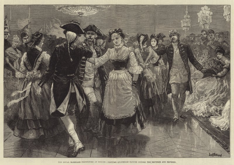 Le festività del matrimonio reale a Berlino, quadriglia in costume danzata davanti all