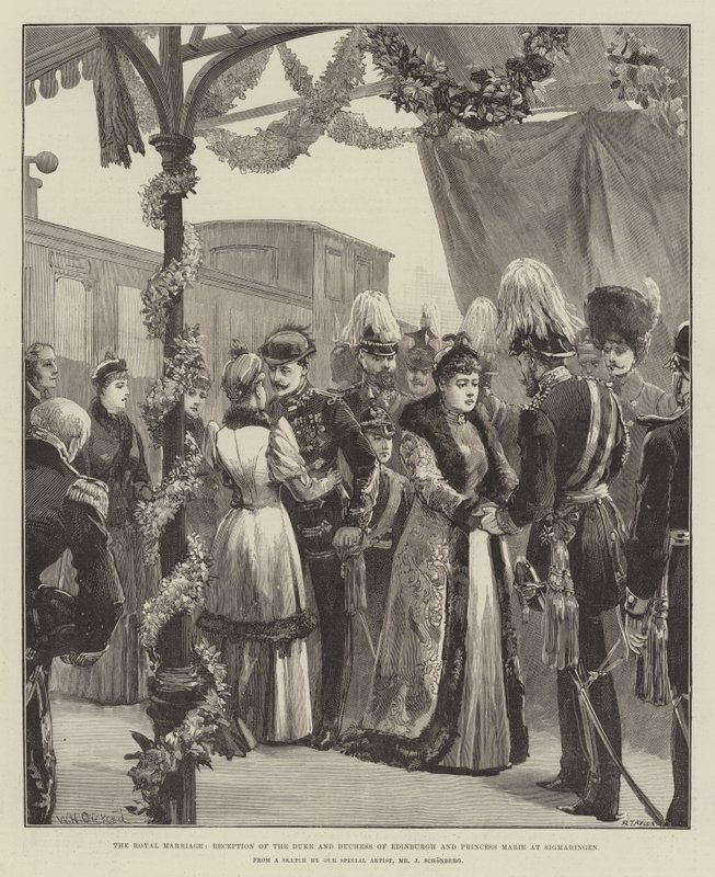 Il matrimonio reale, ricevimento del Duca e della Duchessa di Edimburgo e della Principessa Maria a Sigmaringen da William Heysham Overend