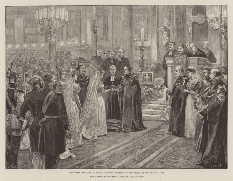 Il matrimonio reale a Berlino, cerimonia nuziale nella cappella del Palazzo Reale da William Heysham Overend