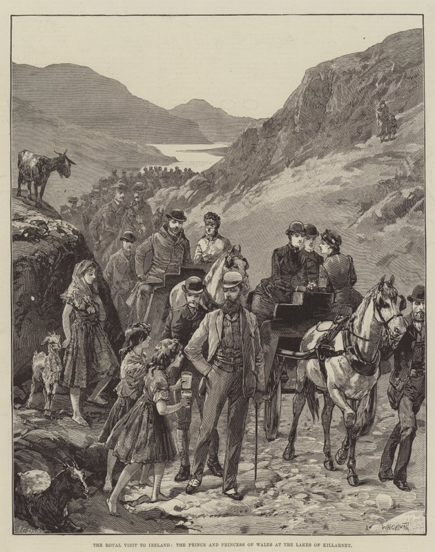 La visita reale in Irlanda, il Principe e la Principessa di Galles ai Laghi di Killarney da William Heysham Overend