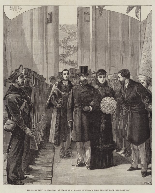 La visita reale a Swansea, il Principe e la Principessa del Galles inaugurano il nuovo molo da William Heysham Overend