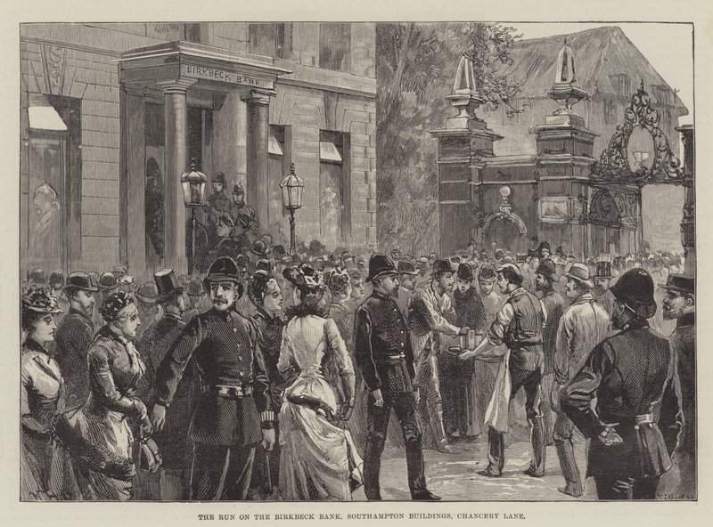 La corsa alla Birkbeck Bank, Southampton Buildings, Chancery Lane da William Heysham Overend