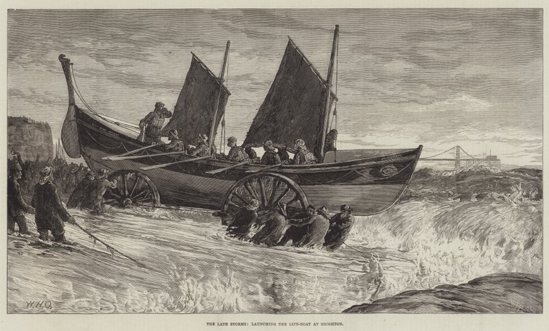 Le recenti tempeste, il varo della scialuppa di salvataggio a Brighton da William Heysham Overend