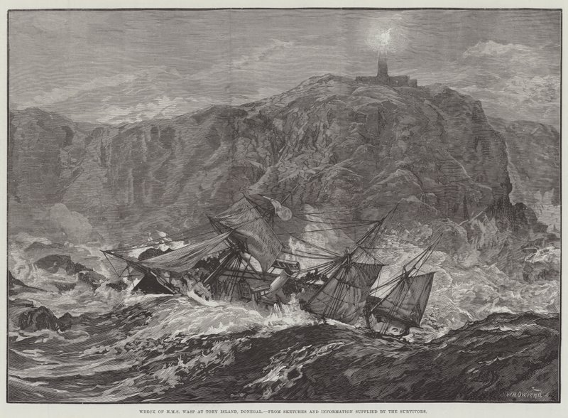 Naufragio della HMS Wasp a Tory Island, Donegal da William Heysham Overend