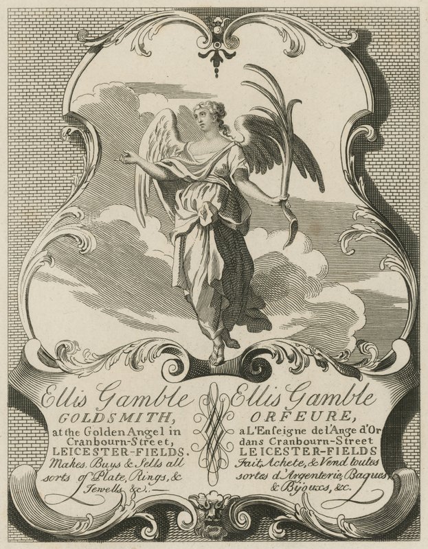 Pubblicità per Ellis Gamble, orafo da William Hogarth
