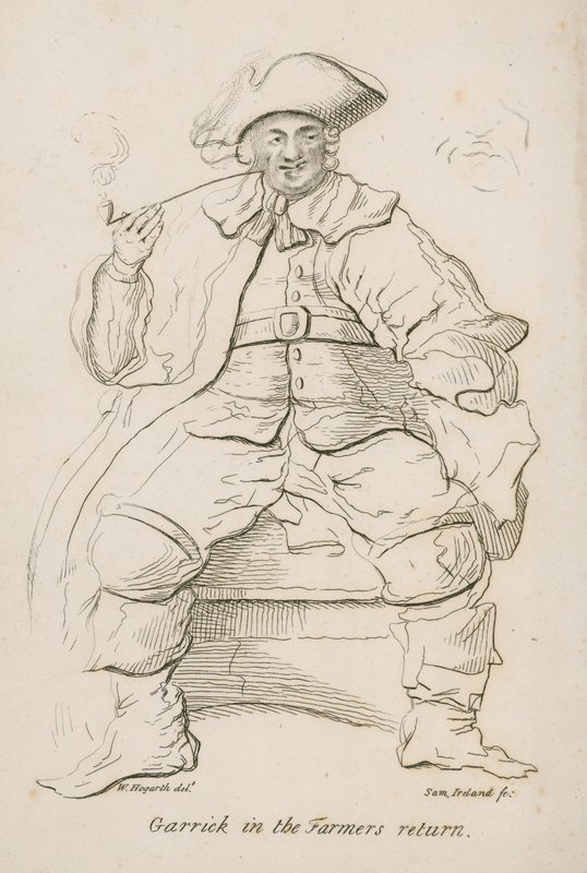 David Garrick nel Ritorno del Contadino da William Hogarth